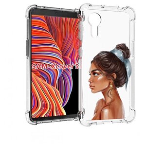 Чехол MyPads Девушка-с-повязкой женский для Samsung Galaxy Xcover 5 задняя-панель-накладка-бампер