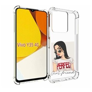 Чехол MyPads Девушка-с-сережками женский для Vivo Y35 4G 2022 / Vivo Y22 задняя-панель-накладка-бампер