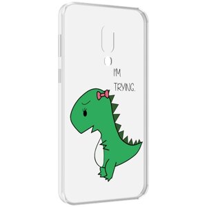 Чехол MyPads динозаврик-девочка для Meizu 16 Plus / 16th Plus задняя-панель-накладка-бампер