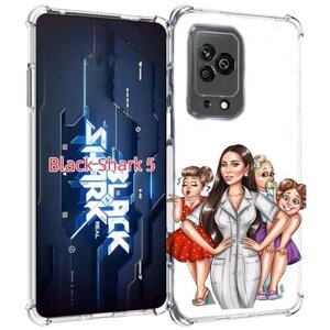 Чехол MyPads Милые-дамы женский для Xiaomi Black Shark 5 задняя-панель-накладка-бампер