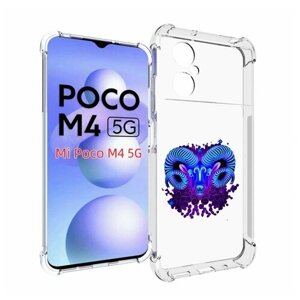Чехол MyPads знак зодиака овен 2 для Xiaomi Poco M4 5G задняя-панель-накладка-бампер