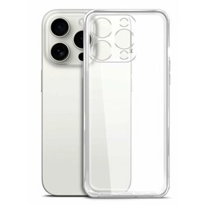 Чехол на Apple iPhone 15 Pro (Эпл Айфон 15 про), прозрачный силиконовый с защитой (бортиком) вокруг камер, Miuko