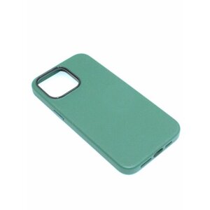 Чехол на iPhone 15 Pro Leather Collection-Зелёный