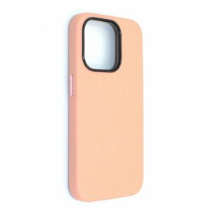 Чехол на iPhone 15 Pro Max Кожаный (New line)-Розовый