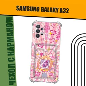 Чехол на Samsung Galaxy A32 (Самсунг Галакси А32) с картой и принтом "Тамагочи"
