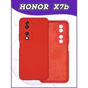 Чехол накладка для Honor X7b / Хонор Х7б противоударный из качественного силикона с покрытием Soft Touch красный