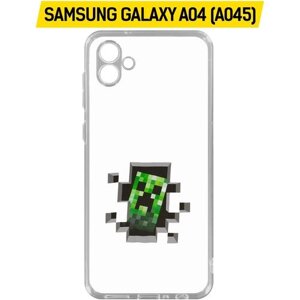 Чехол-накладка Krutoff Clear Case Minecraft-Крипер для Samsung Galaxy A04 (A045)
