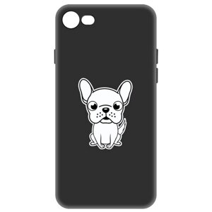 Чехол-накладка Krutoff Soft Case Черно-белый щенок для iPhone 7/8 черный