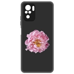 Чехол-накладка Krutoff Soft Case Розовый пион для Xiaomi Poco M5s черный
