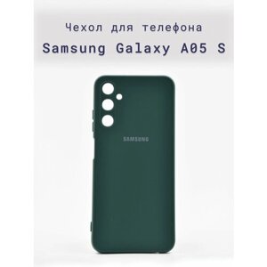 Чехол-накладка+силиконовый+для+телефона+Samsung Galaxy A05 S+противоударный+матовый+зеленый