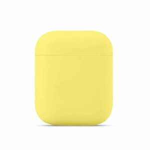 Чехол силиконовый Case Protection для Airpods 1/2, лимонный желтый (4)