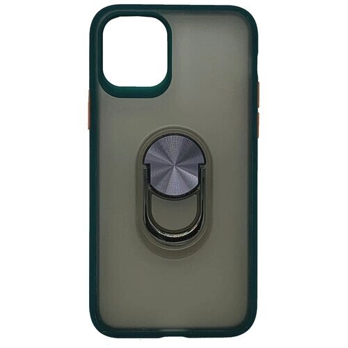 Чехол силиконовый для iPhone 11 Pro Max противоударный Gingle Ring series темно-зеленый