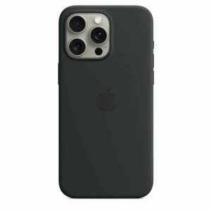 Чехол силиконовый MagSafe для iPhone 15 Pro Black с анимацией NFC, Silicone case MagSafe для айфон 15 про чёрный