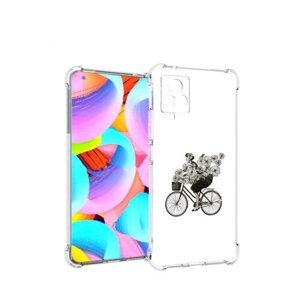 Чехол задняя-панель-накладка-бампер MyPads девушка на велосипеде с цветами для Vivo IQOO 7 противоударный