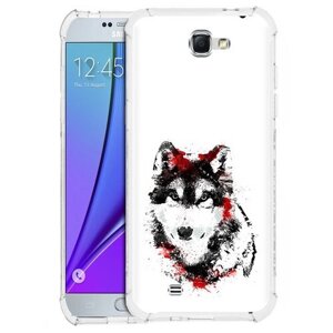 Чехол задняя-панель-накладка-бампер MyPads кровавый волк для Samsung Galaxy Note 2 GT-N7100 противоударный