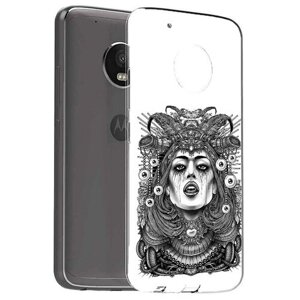 Чехол задняя-панель-накладка-бампер MyPads портрет девушки черно белый для Motorola Moto G5 Plus 5.2 противоударный
