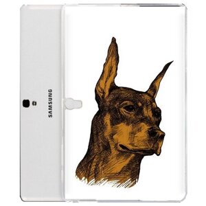 Чехол задняя-панель-накладка-бампер MyPads скетч доберман для Samsung Galaxy Tab S 10.5 SM-t800/t801/t805 противоударный