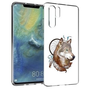 Чехол задняя-панель-накладка-бампер MyPads волк и ловец снов для Huawei P30 Pro противоударный