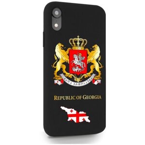 Черный силиконовый чехол SignumCase для iPhone XR Герб Грузии для Айфон 10R