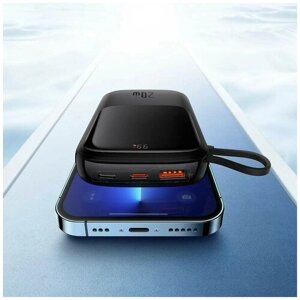 Цифровой дисплей Baseus Power Pro Fast Charge Power Bank 20000mAh 20WiP Edition Черный (С: простым зарядным кабелем USB to Type-C 3A 0,3 м черный)