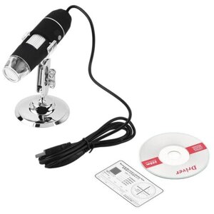 Цифровой USB микроскоп с подсветкой / Электронный микроскоп для компьютера / Микроскоп для дома / Микроскоп с камерой школьный / Микроскоп