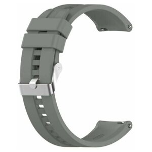 Cиликоновый ремешок PADDA серебристая застежка для смарт-часов Garmin (ширина 20 мм), Gray