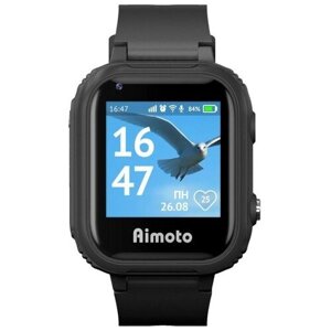 Детские смарт-часы Aimoto Pro 4G, 1.4", GPS, sim, камера, звонки, геозоны, IP67, SOS, черные