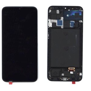 Дисплей для Samsung Galaxy A20 SM-A205F в сборе с тачскрином и рамкой (OLED) черный