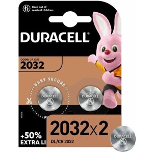 Duracell Батарейки литиевые Specialty 2032 3V DL2032/CR2032 2 шт. блистер Б0037273
