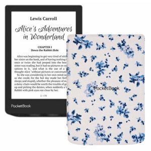 Электронная книга PocketBook 629 Verse, серый с обложкой Flower