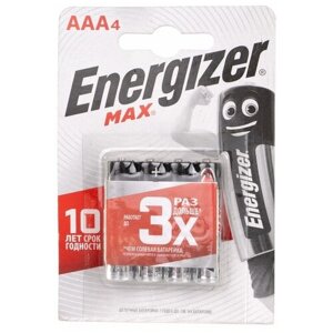 Energizer LR03 BC4 батарейка AAA LR03 1.5V блистер 4шт. (цена за 1шт.) alkaline max energizer