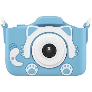 Фотоаппарат GSMIN Fun Camera Kitty со встроенной памятью и играми, голубой