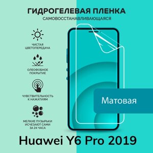 Гидрогелевая защитная плёнка для Huawei Y6 Pro 2019 / матовая плёнка