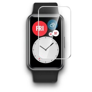 Гидрогелевая защитная пленка на Huawei Watch Fit/ Fit Active (Хуавей вотч Фит/Фит Актив) на часы прозрачная силиконовая клеевая основа 2 шт Brozo