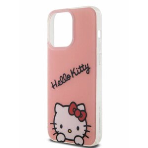 Hello Kitty для iPhone 15 Pro Max чехол Crossbody PC/TPU Dreaming Kitty + PU Strass strap Hard Pink