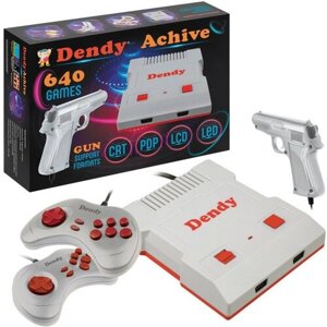 Игровая приставка Dendy Achive 640 встроенных игр со световым пистолетом серая / Ретро консоль 8 bit Dendy / Для телевизора
