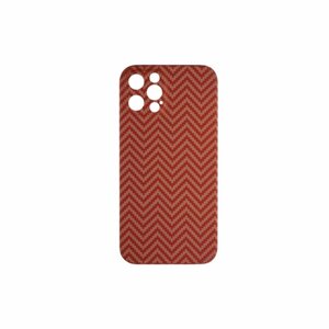 Кевларовый чехол DiXiS Carbon Case для iPhone 12 Pro (YR12PRO-CM) матовый красный елочка