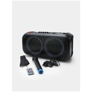 Колонка акустическая портативная бумбокс (Караоке) Portable Party Speaker CLM RX6248 /подсветка/пульт/микрофон/bluetooth/ AUX/Usb/FM/Аудио вход