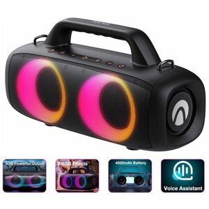 Колонка портативная с красочной подсветкой AirAux AA-DH1 RGB Party Speaker, 50 Вт, TWS, Bluetooth V5.1 - Черная