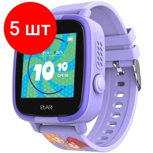 Комплект 5 штук, Смарт-часы детские Elari FixiTime Fun-фиолетовые (FT-F-VIOLET)