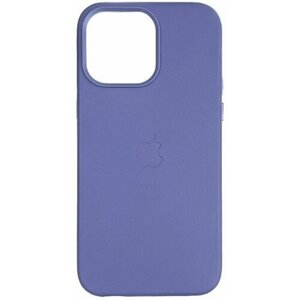 Кожаный чехол для iPhone 14 Pro Светло-Синий, чехол на айфон 14 про с защитой камеры