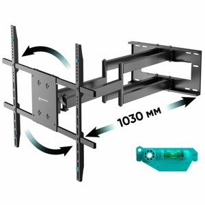 Кронштейн на стену ONKRON M8L для телевизора 42"110", наклонно-поворотный, до 100 кг, черный