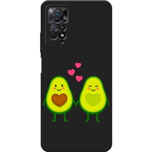 Матовый силиконовый чехол на Xiaomi Redmi Note 11E Pro / Сяоми Редми Нот 11E Pro Про Авокадная любовь, черный