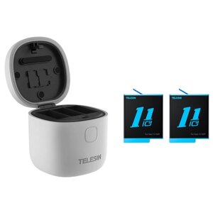 Набор: зарядка Telesin Allin Box на 3 АКБ + 2 аккумулятора для GoPro HERO 11 Black