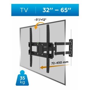 Настенное крепление (кронштейн) для LED/LCD телевизоров 32-65 TANGO-45