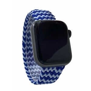 Нейлоновый ремешок для Apple Watch 1-9 / SE / ULTRA (42/44/45/49 мм), без застежки, сине-голубой, размер S