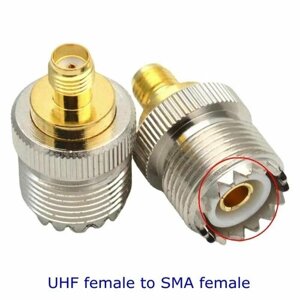 Переходник UHF female на SMA female для раций Baofeng, Kenwood, и др. (SO-239, PL-259)