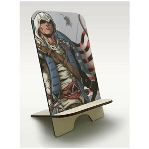 Подставка для телефона c рисунком УФ игры Assassin's Creed 3 (Фронтир, кредо ассасина) - 494