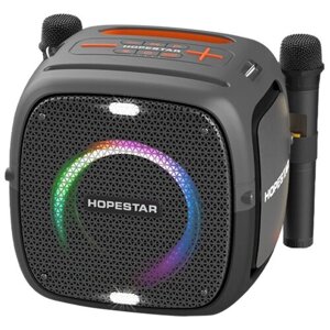 Портативная Колонка Hopestar Party One Gray с двумя беспроводными микрофонами, Серый