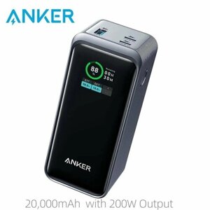 Портативное зарядное устройство Anker Prime 20000мАч, интеллектуальный цифровой дисплей)- Black